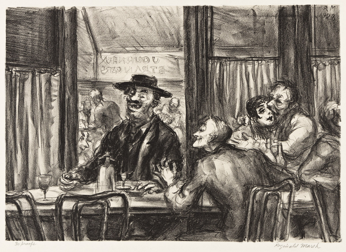 REGINALD MARSH (1898-1954) Café du Dôme.